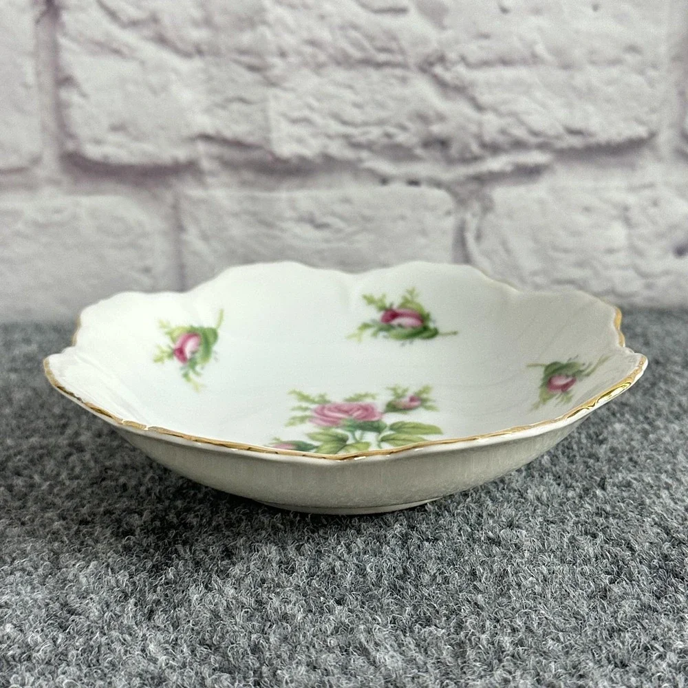 VTG MW Japan Porcelain Dessert Bowl Wild Rose 5.5